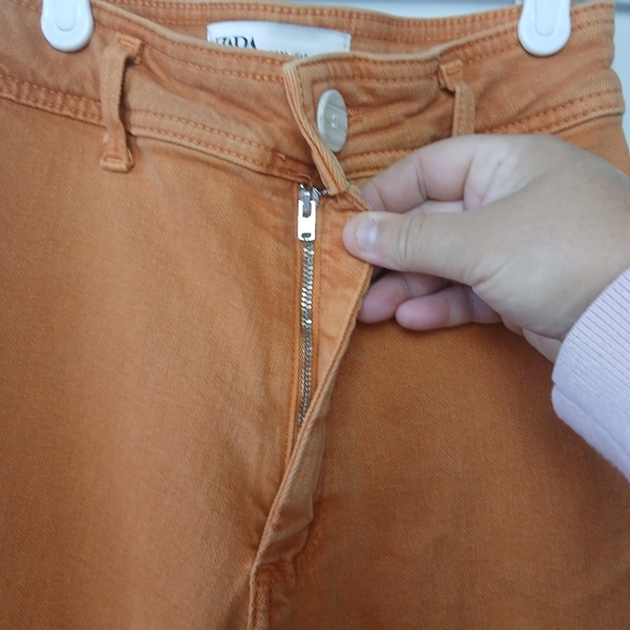 ZARA THE MARINE STRAIGHT Orange Size 0 High Rise Flare Leg Pants - Picture 5 of 11